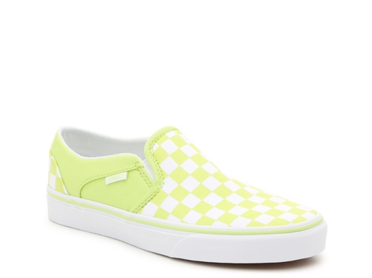 light green checkered vans