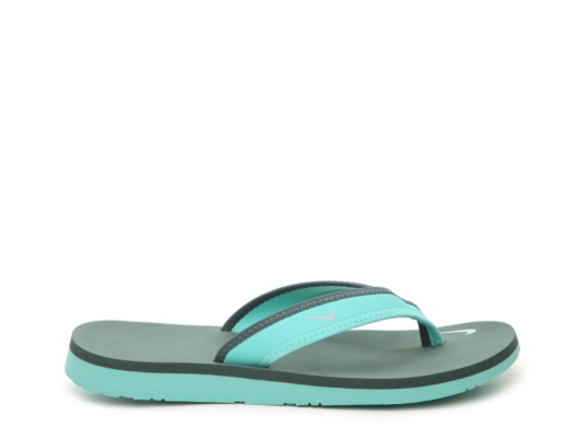 teal nike flip flops