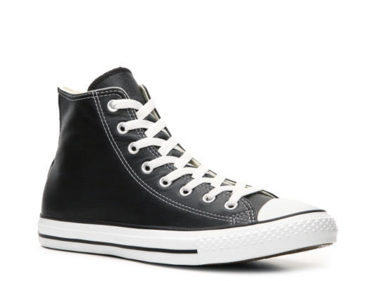 mens black leather converse high tops