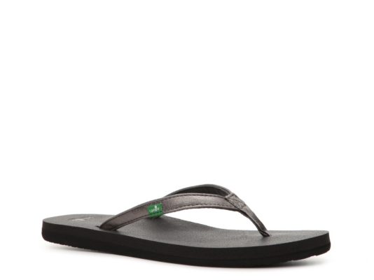 sanuk metallic flip flops