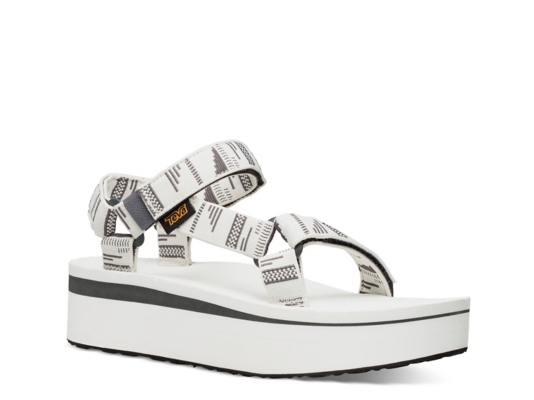 white teva platform sandals