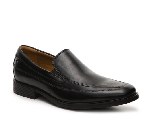 clarks slip on leather shoes