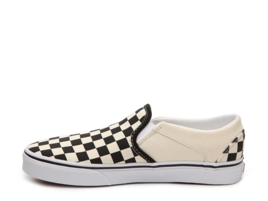 black slip on vans dsw