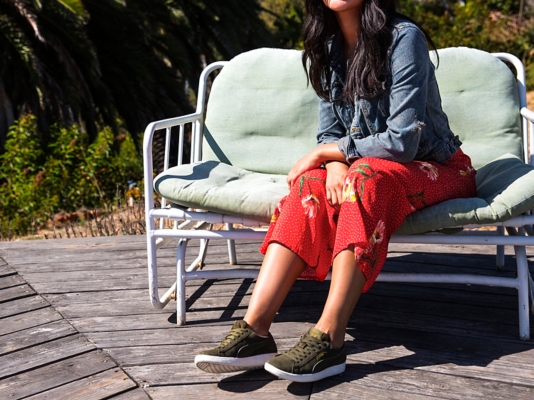 puma ladies vikky suede grey