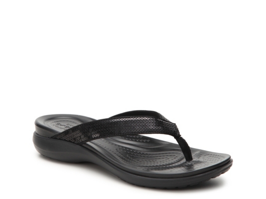 crocs women's capri v sequin flip flop