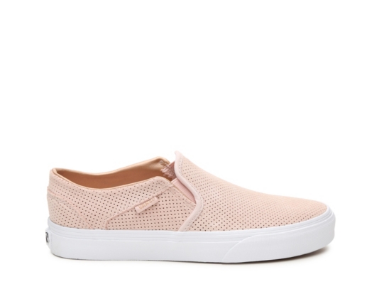 vans asher women's perforated slip on skate shoes