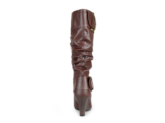 extra wide calf wedge heel boots