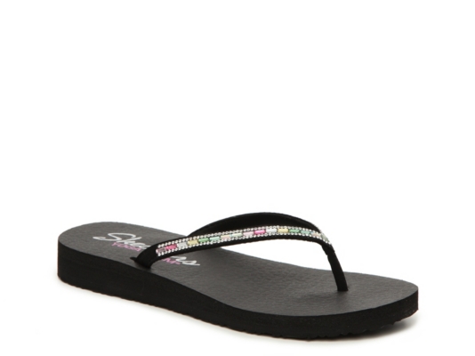 skechers embellished flip flops