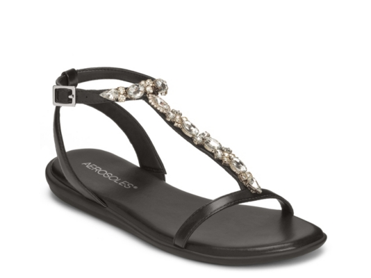 aerosoles black flat sandals