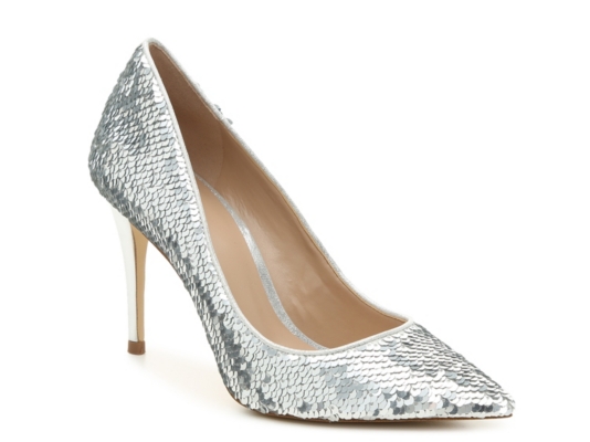 dsw silver high heels