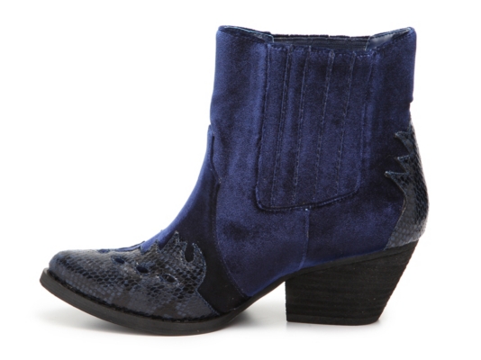 santorini blue western booties