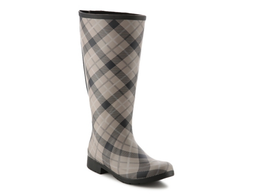 Chooka Flex Fit Plaid Wide Calf Rain Boot Women's Shoes DSW