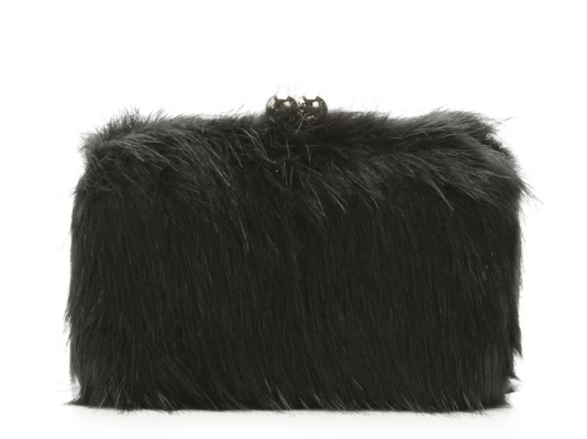 black fur clutch purse