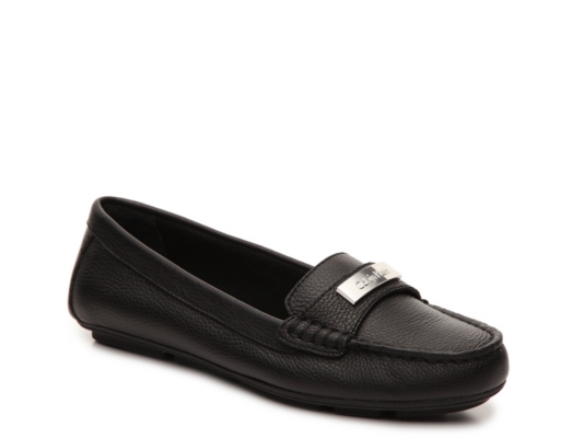 calvin klein lunasi suede loafer