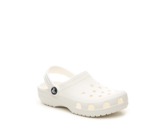 white fuzzy crocs size 6
