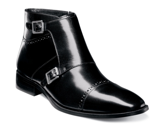 black monk strap boots