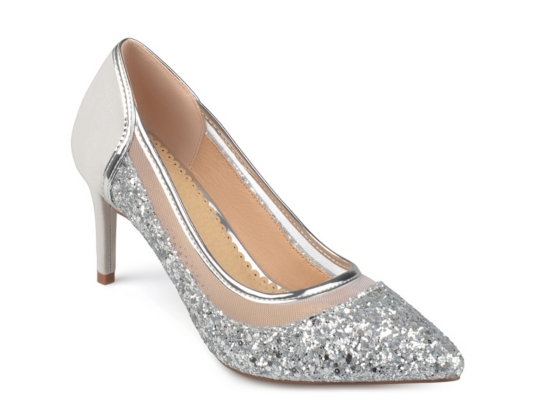 dsw silver heels