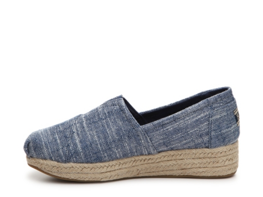 skechers ladies bobs wedge canvas shoe