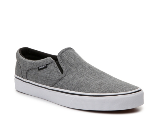 mens grey vans slip on