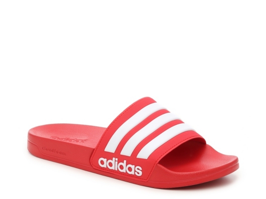 red adidas cloudfoam slides