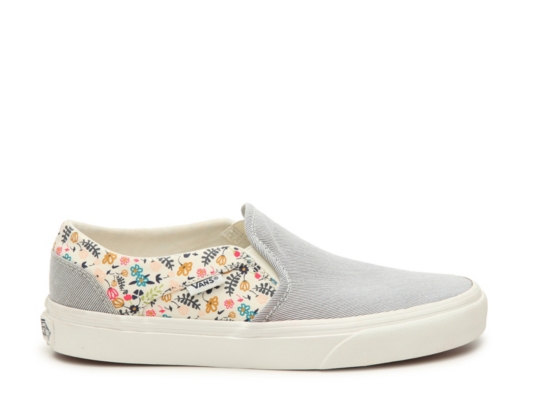 flower slip on vans