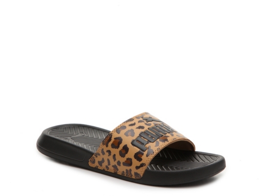 puma popcat slides leopard