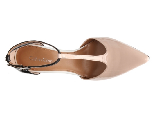 calvin klein brandy suede & leather stiletto