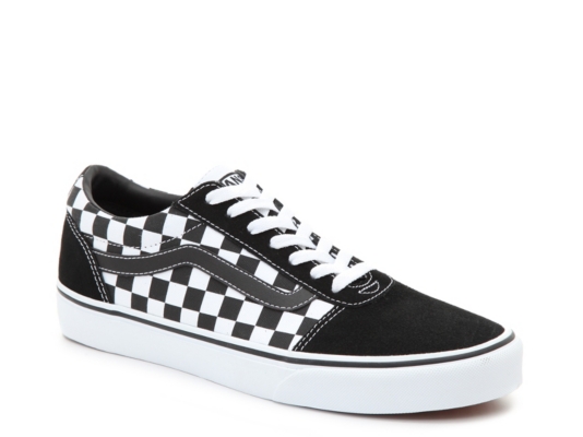 black and white vans dsw