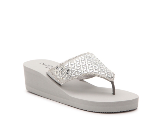 olivia miller jewel wedge flip flop