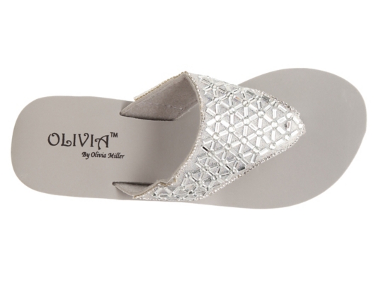 olivia miller jewel wedge flip flop