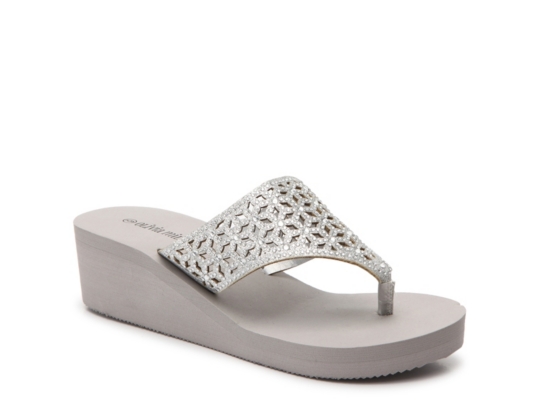 olivia miller jewel wedge flip flop