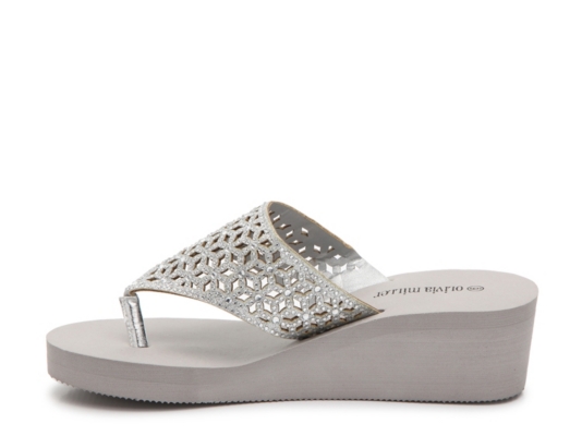 olivia miller jewel wedge flip flop