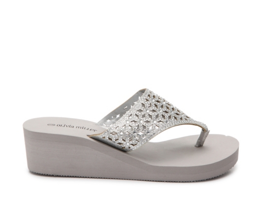 olivia miller jewel wedge flip flop