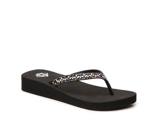 wide width wedge flip flops