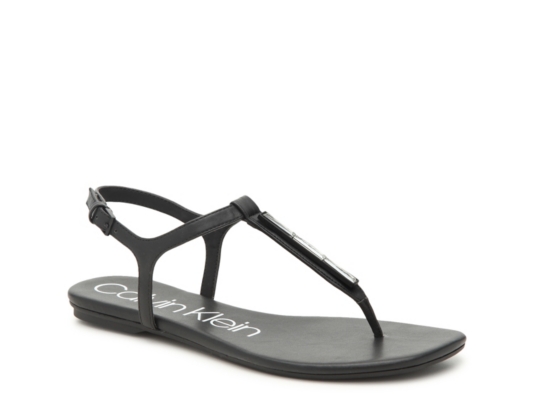 black calvin klein flip flops