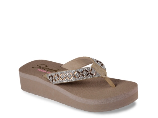 beige wedge flip flops