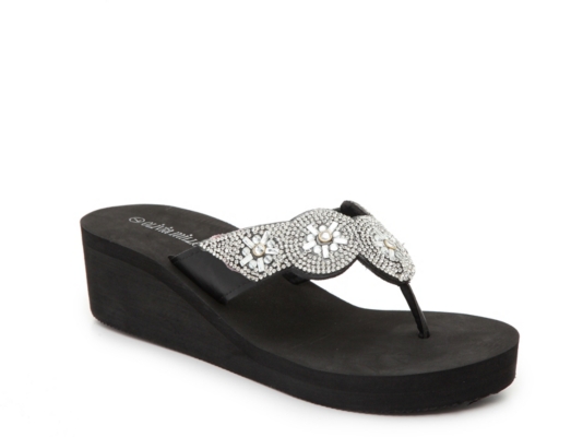 olivia miller jewel wedge flip flop