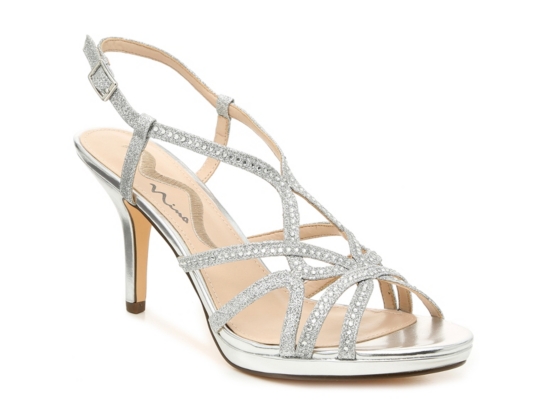 silver strappy heels dsw