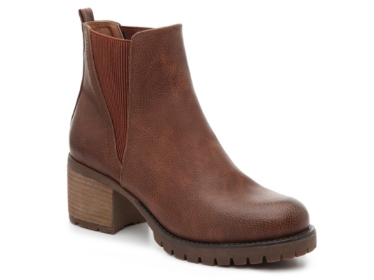 mia jody ribbed block heel chelsea boot black