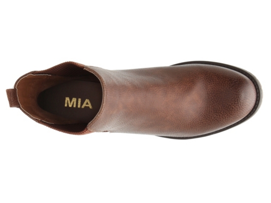 mia jody ribbed block heel chelsea boot black
