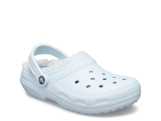 white fuzzy crocs women's