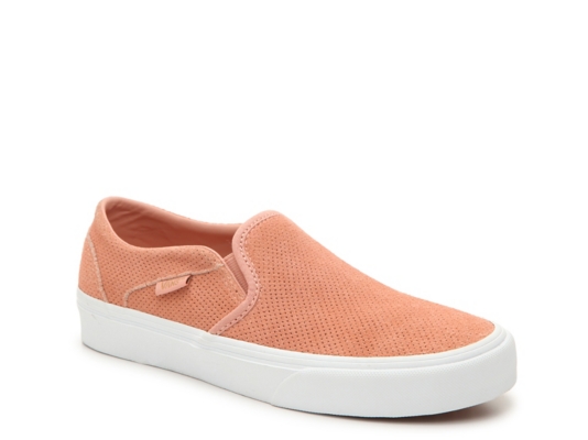 white slip on vans dsw