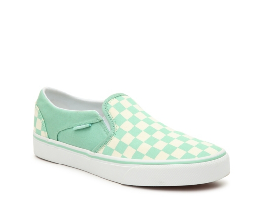 mint checkered vans