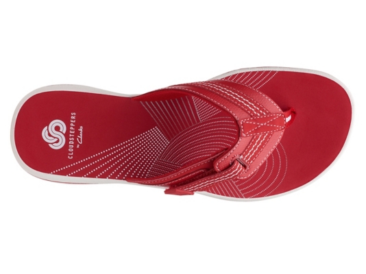 clarks red flip flops