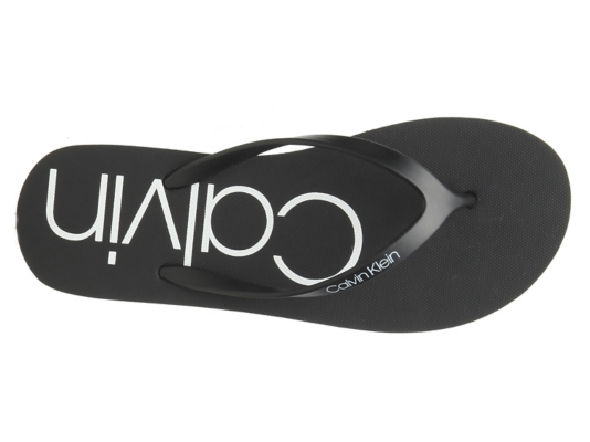 black calvin klein flip flops