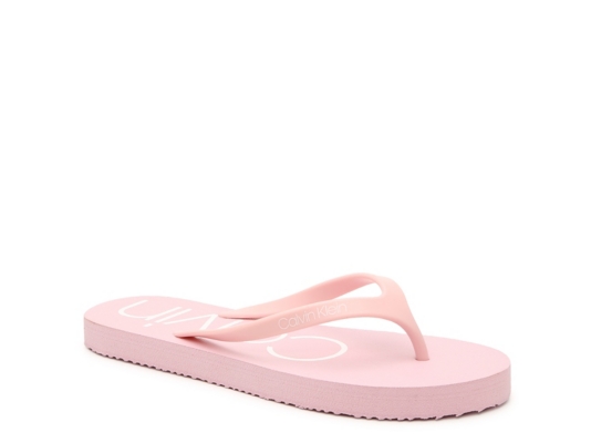 calvin klein flip flops pink