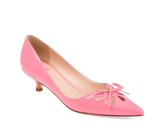 bright pink low heel shoes