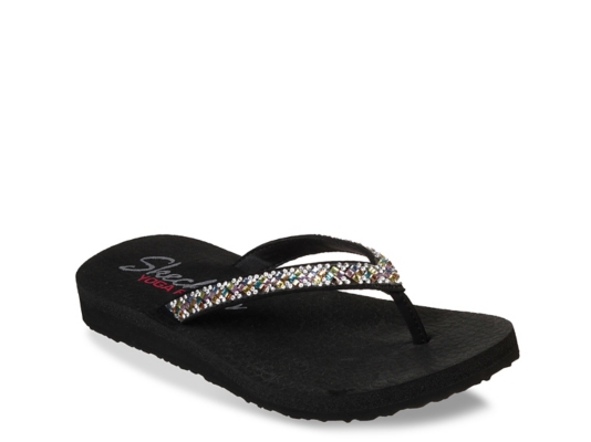 skechers embellished flip flops