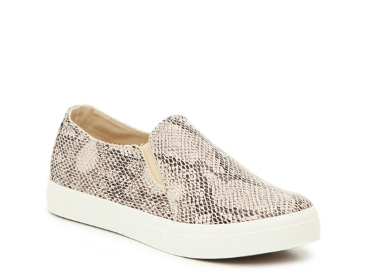 snakeskin slip on sneakers