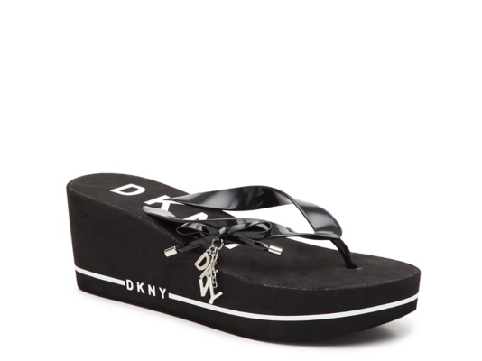 dkny wedge flip flops
